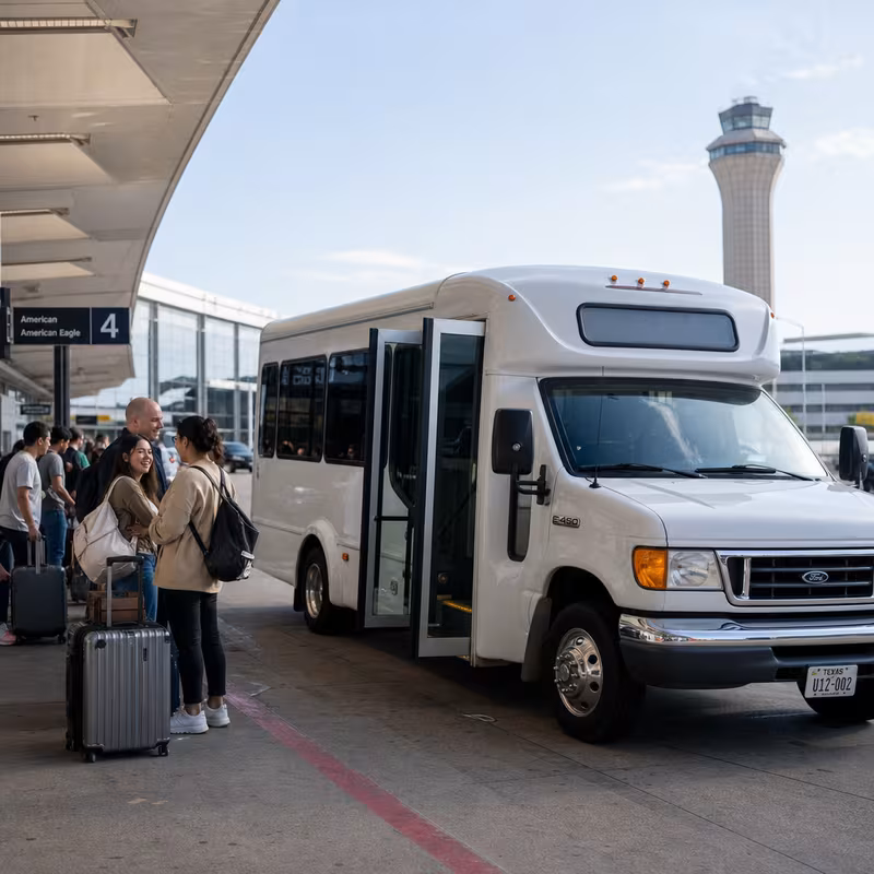 Black Mercedes Sprinter van staged for an Dallas Airport Transportation group