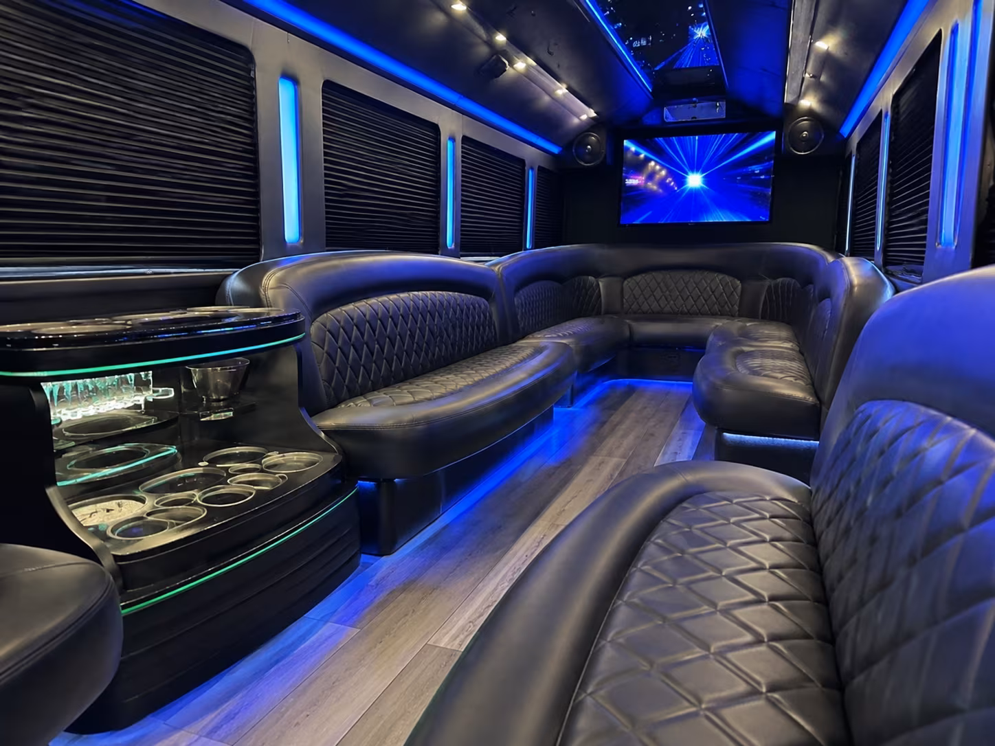 Dallas Birthday, Sweet 16, & Quinceañera Transportation party bus exterior