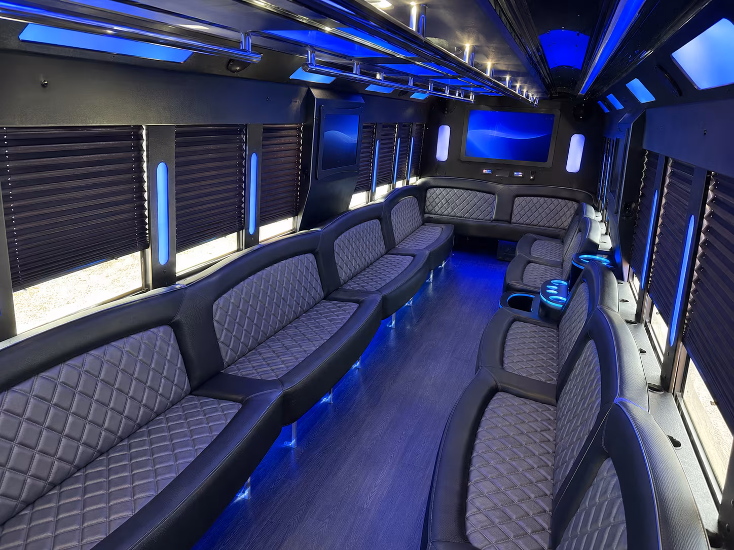 Dallas Private Event Transportation party bus interior