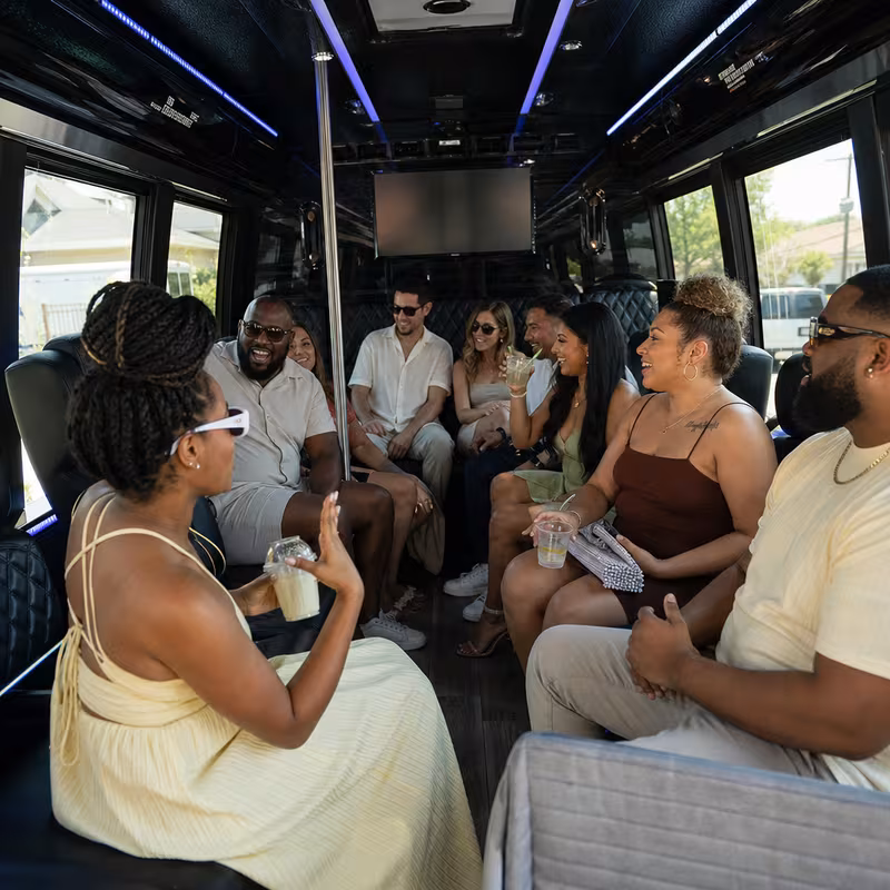 Black Mercedes Sprinter van staged for an Dallas Private Event Transportation group