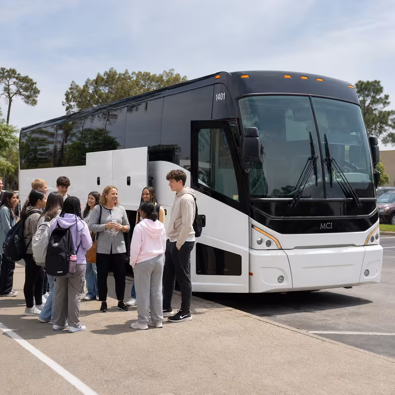 Black Mercedes Sprinter van staged for an Dallas School Transportation group