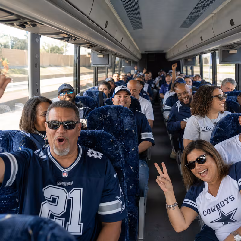 Black Mercedes Sprinter van staged for an Dallas Sporting Event Transportation group