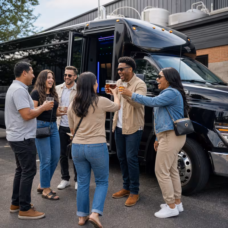Passengers loading luggage while boarding an Dallas group shuttle