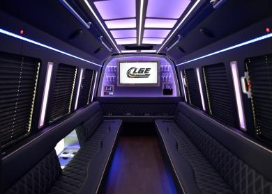 Garland 18 Passenger Limo Bus Interior