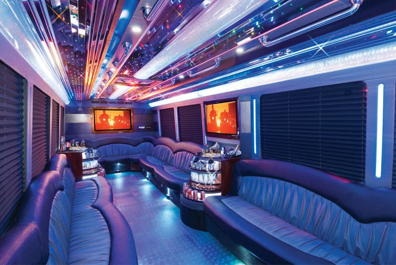 Garland 20 Passenger Party Bus Interior