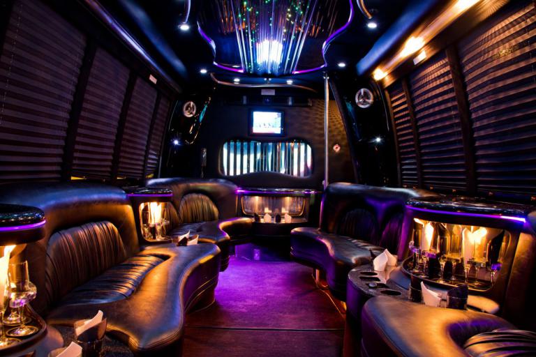 Fort Worth 22 Passenger Party Bus Interior