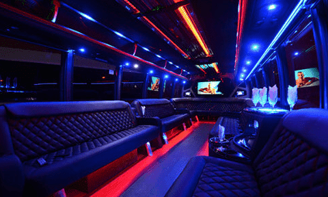 Grand Prairie 30 Passenger Party Bus Black Interior